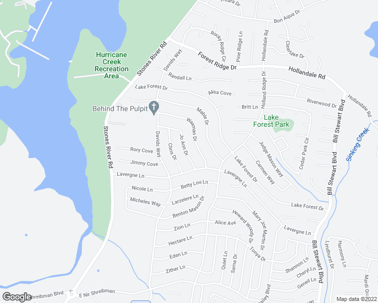 map of restaurants, bars, coffee shops, grocery stores, and more near 1631 Jo Ann Drive in La Vergne