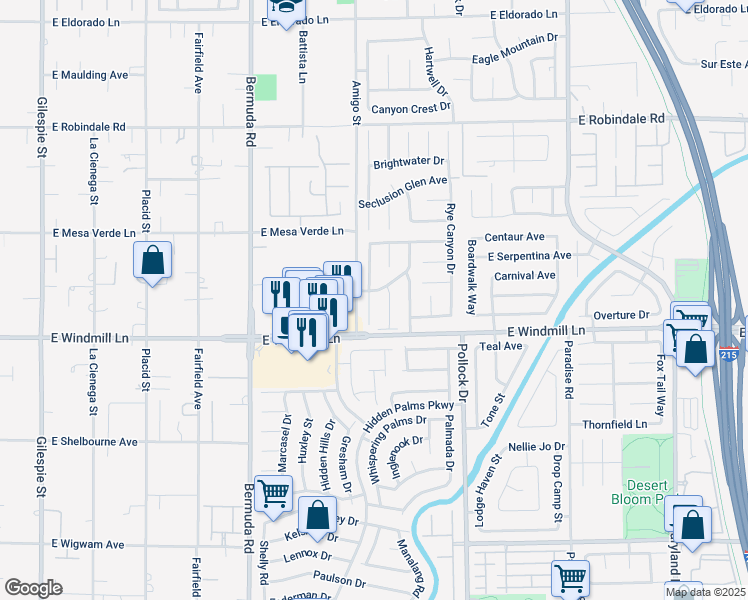 map of restaurants, bars, coffee shops, grocery stores, and more near 8022 Crystal Haven Lane in Las Vegas