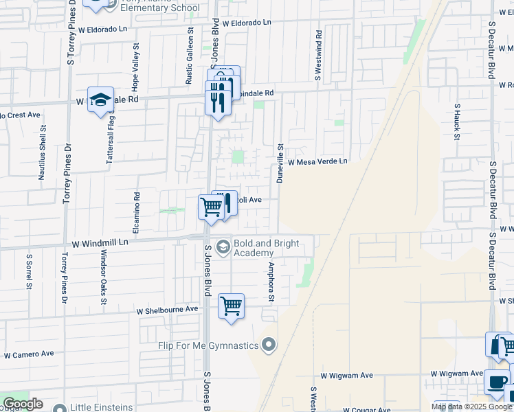 map of restaurants, bars, coffee shops, grocery stores, and more near 5892 Secret Island Drive in Las Vegas