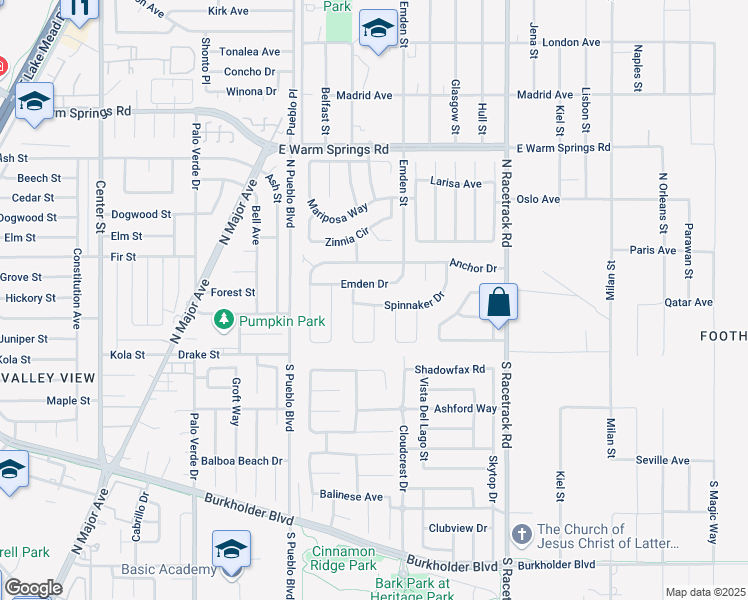 map of restaurants, bars, coffee shops, grocery stores, and more near 110 Spinnaker Dr in Henderson