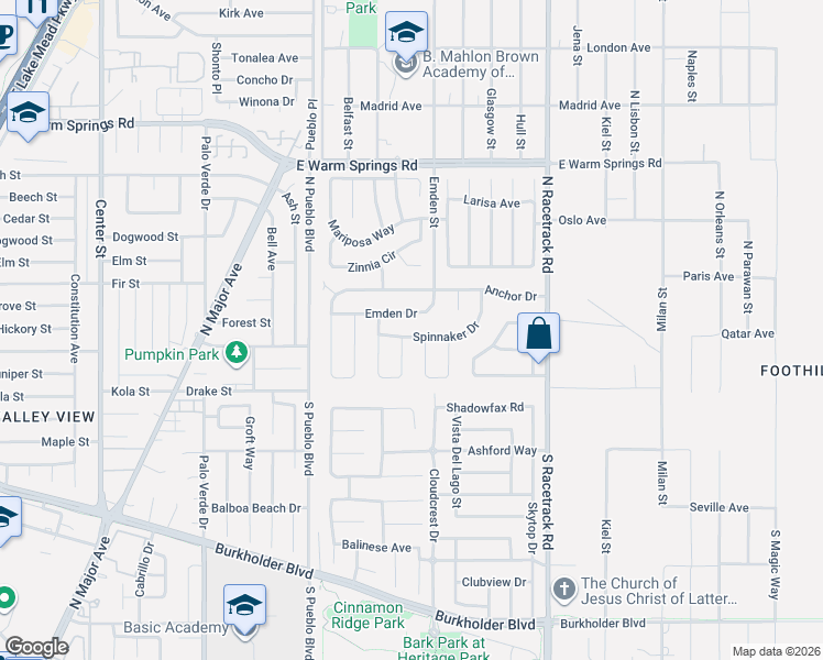 map of restaurants, bars, coffee shops, grocery stores, and more near 110 Spinnaker Drive in Henderson