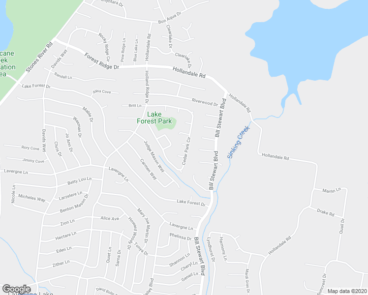 map of restaurants, bars, coffee shops, grocery stores, and more near 447 Cedar Park Circle in La Vergne