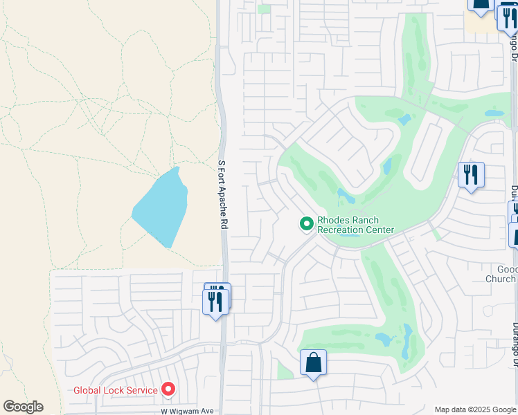 map of restaurants, bars, coffee shops, grocery stores, and more near 235 Rustic Club Way in Las Vegas
