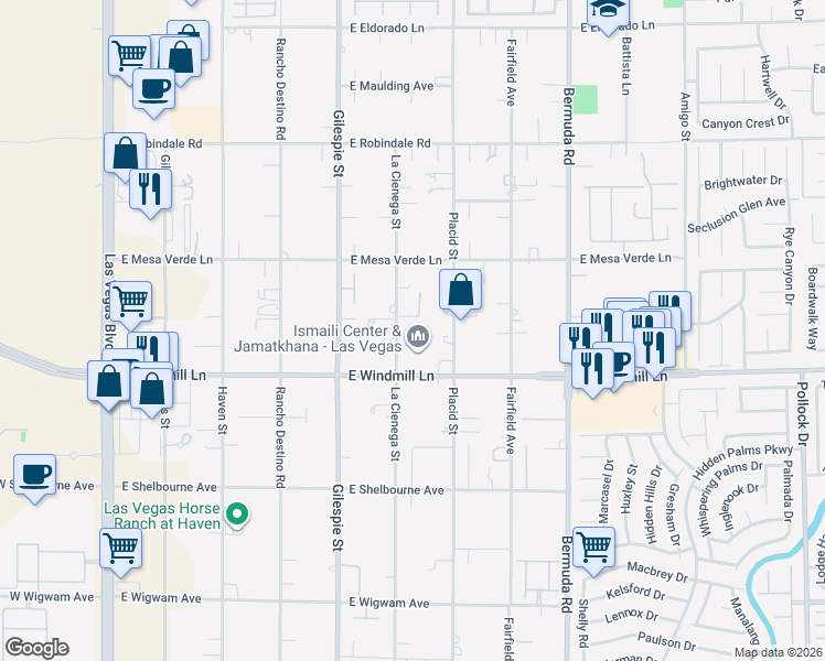 map of restaurants, bars, coffee shops, grocery stores, and more near 8090 La Cienega Street in Las Vegas
