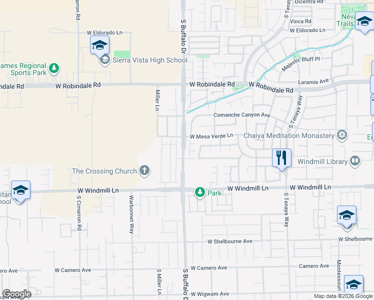 map of restaurants, bars, coffee shops, grocery stores, and more near 7953 Mountain Lilac Street in Las Vegas