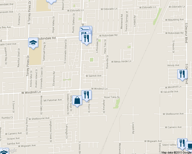 map of restaurants, bars, coffee shops, grocery stores, and more near 5892 Secret Island Drive in Las Vegas