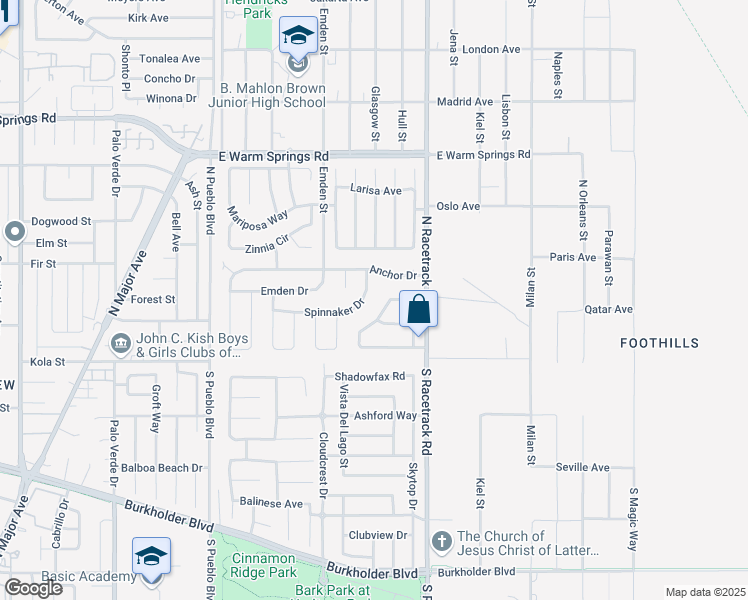 map of restaurants, bars, coffee shops, grocery stores, and more near 163 Spinnaker Drive in Henderson