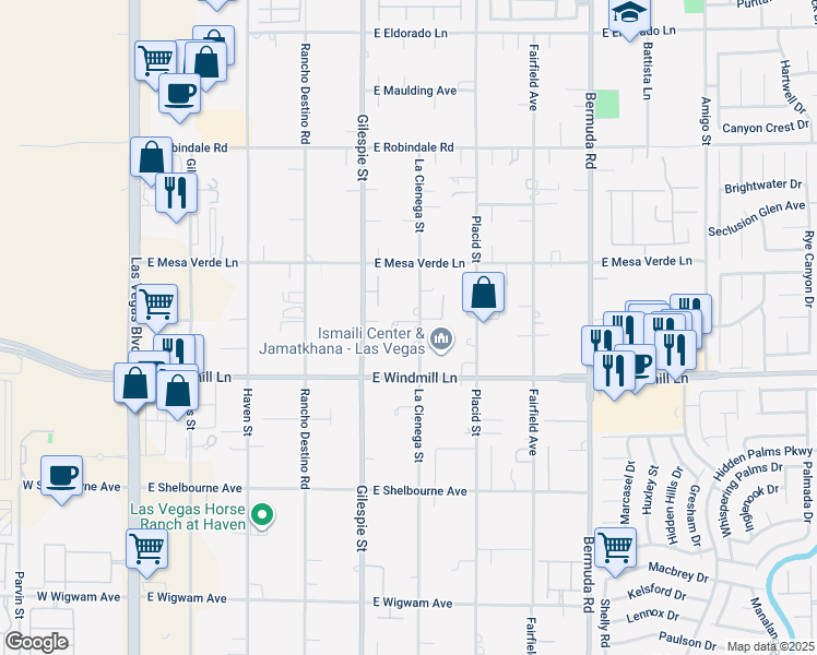 map of restaurants, bars, coffee shops, grocery stores, and more near 8015 La Cienega Street in Las Vegas