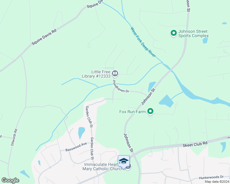 map of restaurants, bars, coffee shops, grocery stores, and more near 4388 Kelso Drive in High Point