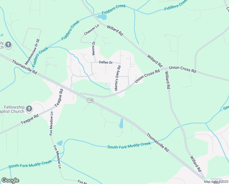 map of restaurants, bars, coffee shops, grocery stores, and more near 2516 Union Cross Road in Winston-Salem