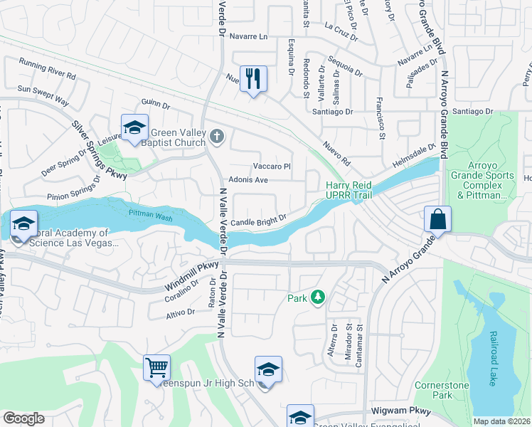map of restaurants, bars, coffee shops, grocery stores, and more near 234 Innsdale Court in Henderson