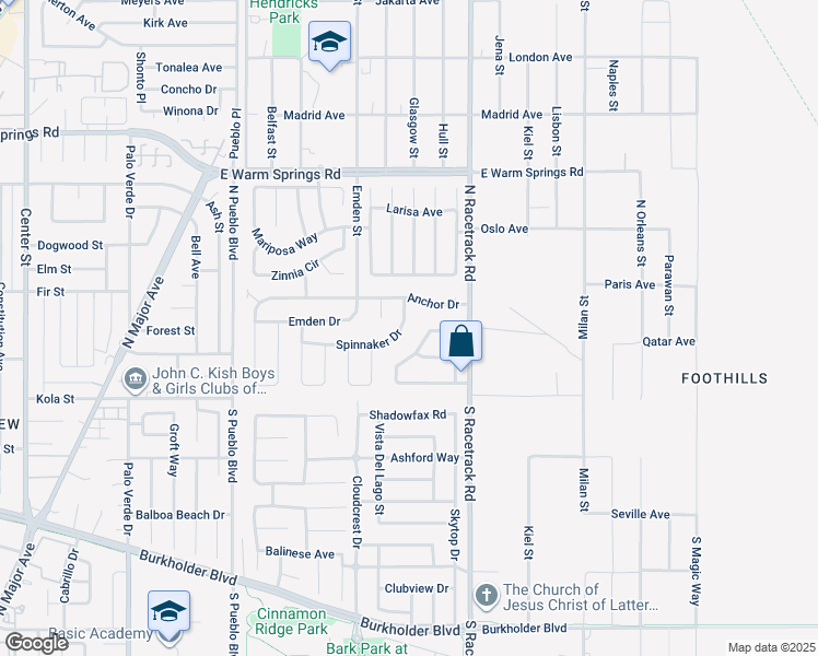 map of restaurants, bars, coffee shops, grocery stores, and more near 163 Spinnaker Drive in Henderson