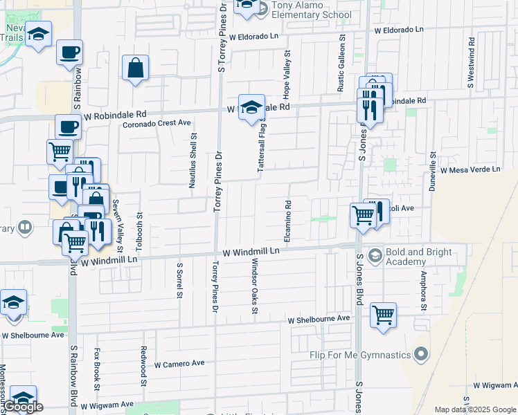 map of restaurants, bars, coffee shops, grocery stores, and more near 7978 Coronado Coast Street in Las Vegas