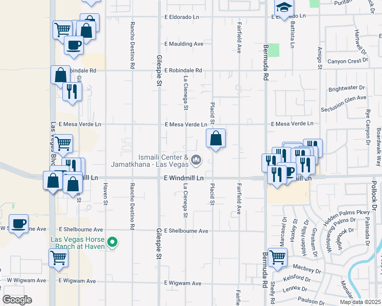 map of restaurants, bars, coffee shops, grocery stores, and more near 8020 La Cienega Street in Las Vegas