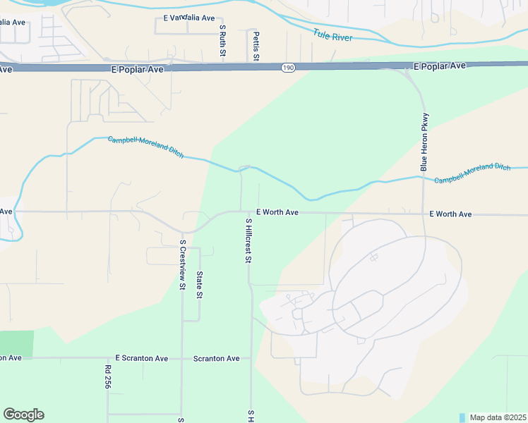 map of restaurants, bars, coffee shops, grocery stores, and more near Avenue 140 in Porterville