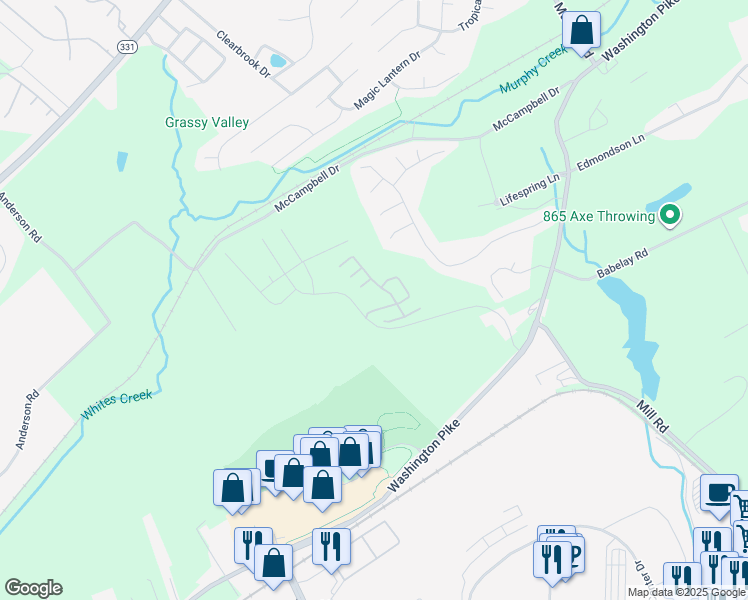 map of restaurants, bars, coffee shops, grocery stores, and more near 5601 Poston Way in Knoxville