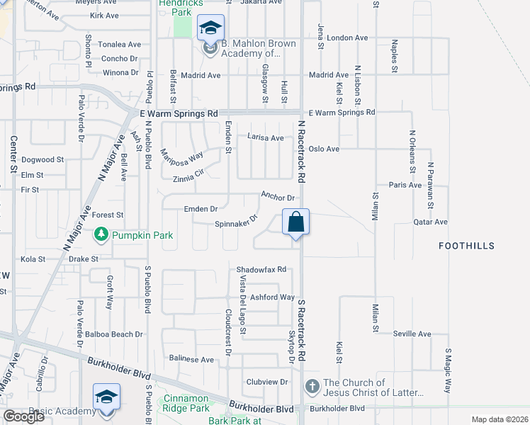 map of restaurants, bars, coffee shops, grocery stores, and more near 165 Spinnaker Drive in Henderson