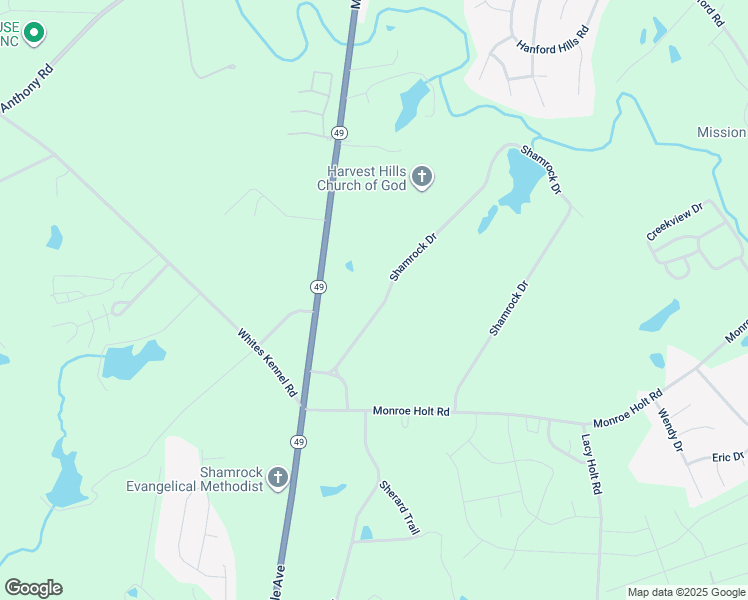map of restaurants, bars, coffee shops, grocery stores, and more near 1801 Shamrock Drive in Burlington