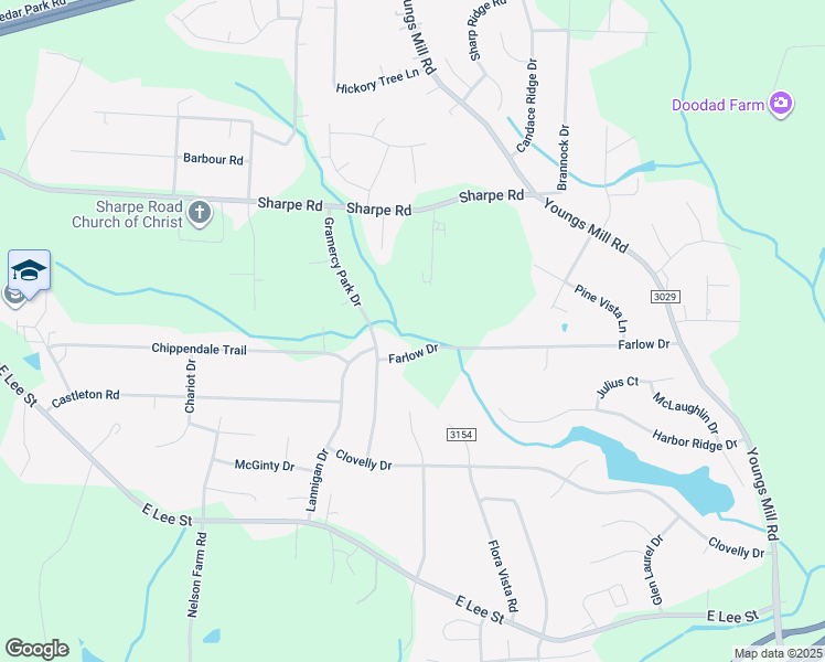 map of restaurants, bars, coffee shops, grocery stores, and more near 4209 Farlow Drive in Greensboro