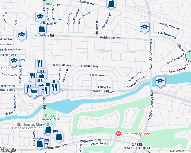 map of restaurants, bars, coffee shops, grocery stores, and more near 215 Sawtelle Street in Henderson