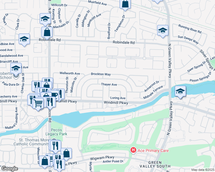 map of restaurants, bars, coffee shops, grocery stores, and more near 215 Sawtelle Street in Henderson