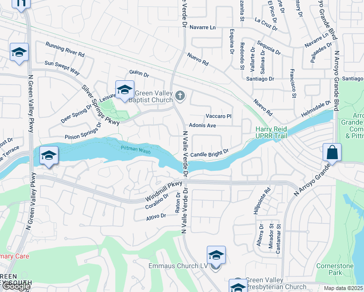 map of restaurants, bars, coffee shops, grocery stores, and more near 212 South White Cloud Circle in Henderson