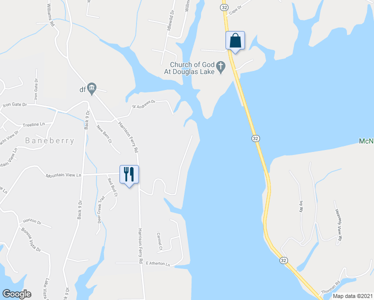 map of restaurants, bars, coffee shops, grocery stores, and more near 3519 Saint Andrews Drive in Baneberry