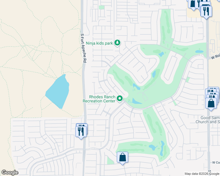 map of restaurants, bars, coffee shops, grocery stores, and more near 175 Real Long Way in Las Vegas