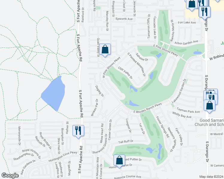 map of restaurants, bars, coffee shops, grocery stores, and more near 271 Angels Trace Court in Las Vegas