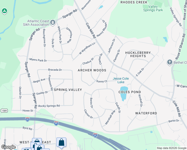 map of restaurants, bars, coffee shops, grocery stores, and more near 902 Clarion Drive in Durham