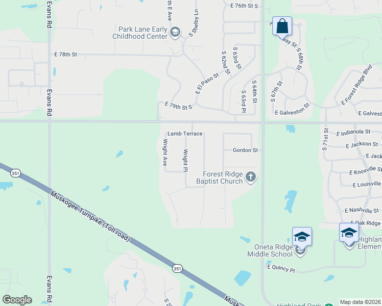 map of restaurants, bars, coffee shops, grocery stores, and more near 8364 Harp Boulevard in Broken Arrow