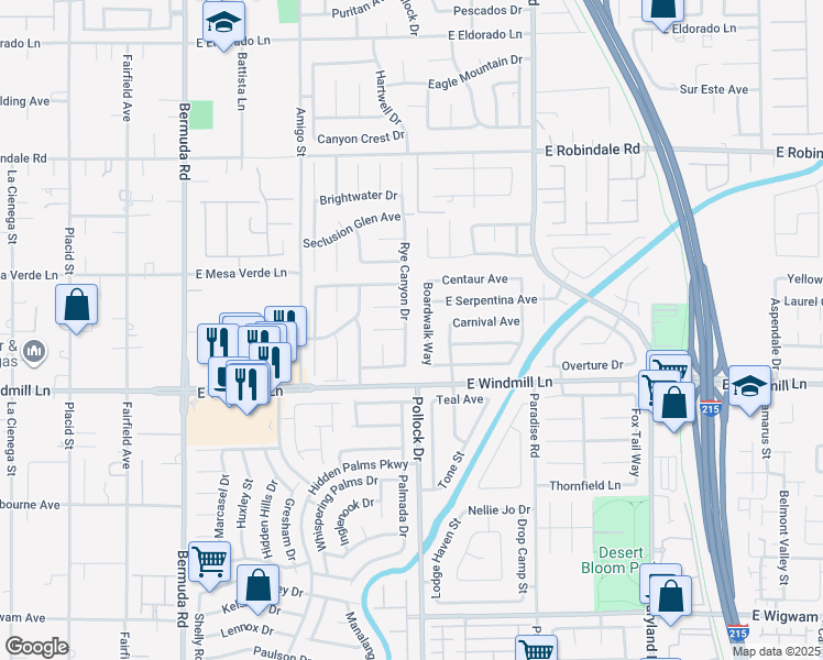 map of restaurants, bars, coffee shops, grocery stores, and more near 7980 Rye Canyon Drive in Las Vegas