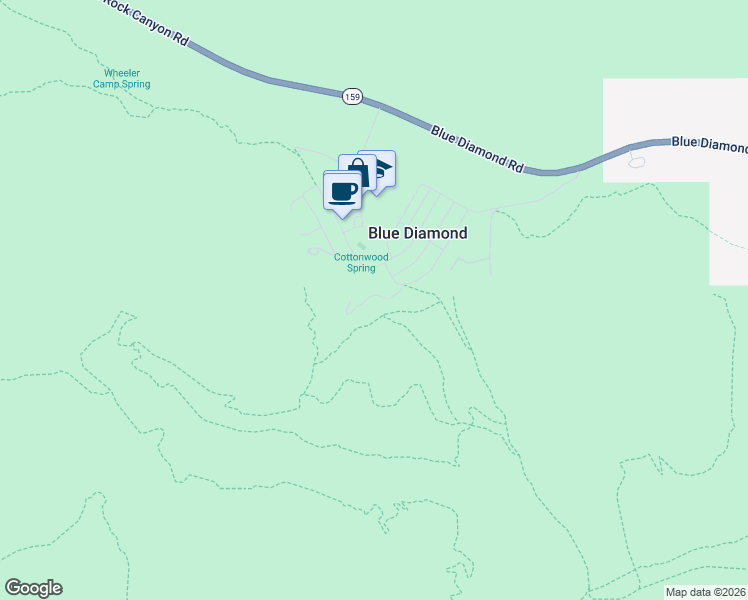 map of restaurants, bars, coffee shops, grocery stores, and more near 31 Cerrito Street in Blue Diamond