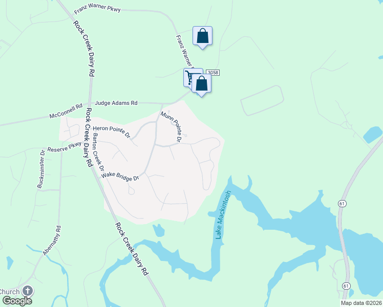 map of restaurants, bars, coffee shops, grocery stores, and more near 1918 Whisper Lake Drive in Whitsett
