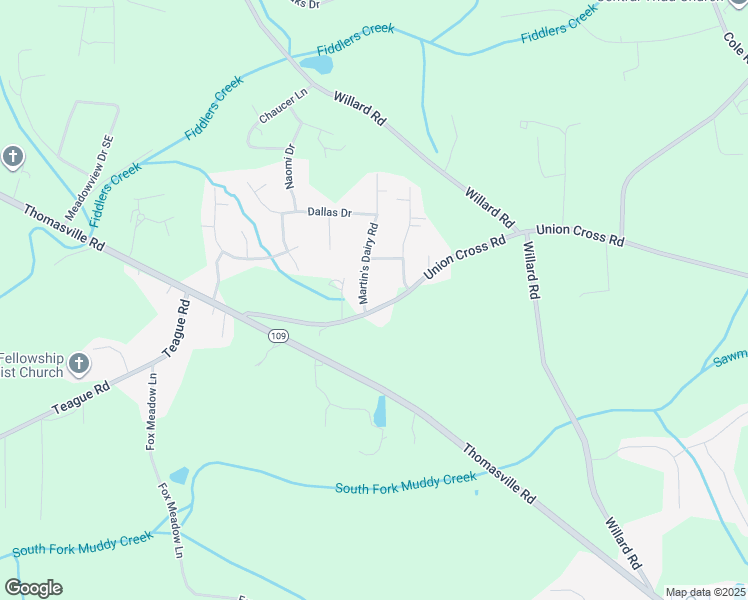 map of restaurants, bars, coffee shops, grocery stores, and more near 3004 Martin's Dairy Road in Winston-Salem