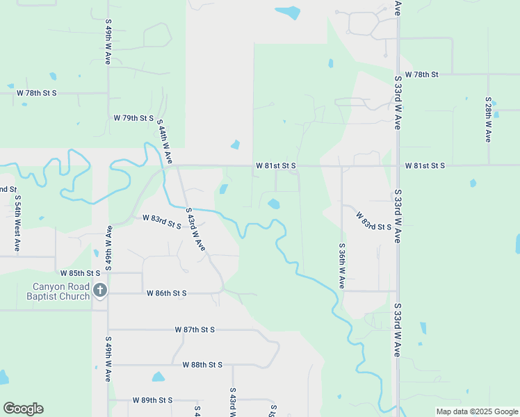 map of restaurants, bars, coffee shops, grocery stores, and more near 8170 South 40th West Avenue in Tulsa