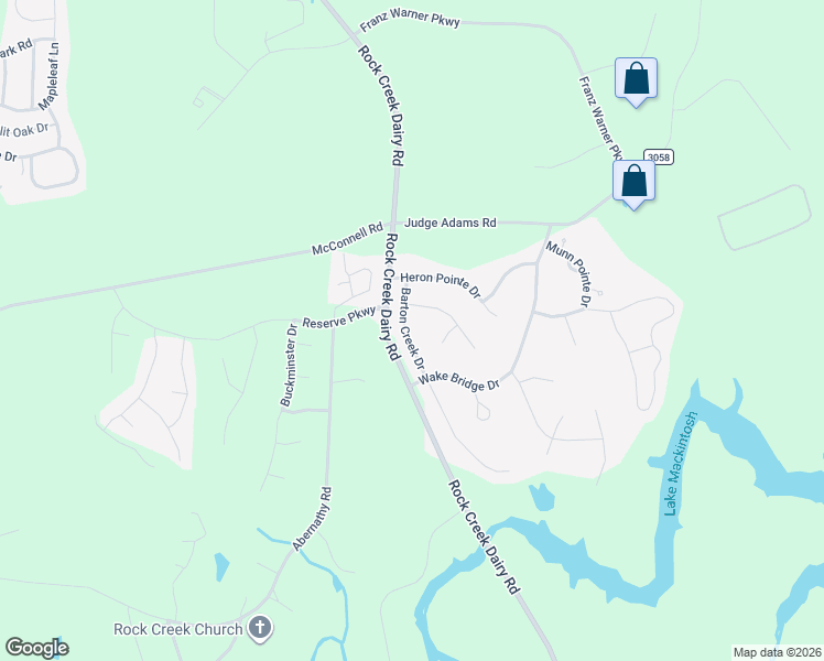map of restaurants, bars, coffee shops, grocery stores, and more near 6606 Barton Creek Drive in Whitsett