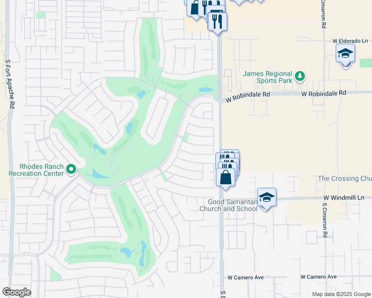 map of restaurants, bars, coffee shops, grocery stores, and more near 258 Palm Trace Avenue in Las Vegas