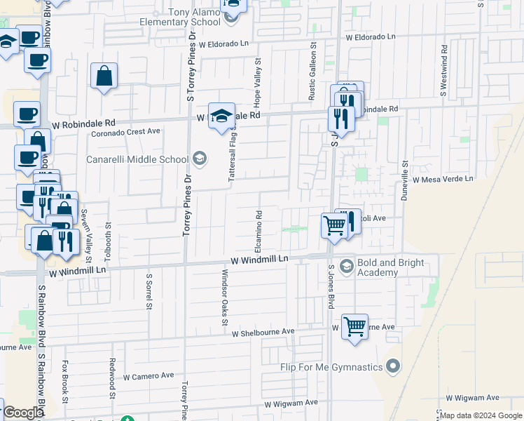 map of restaurants, bars, coffee shops, grocery stores, and more near 6293 Isabel Cove Avenue in Las Vegas