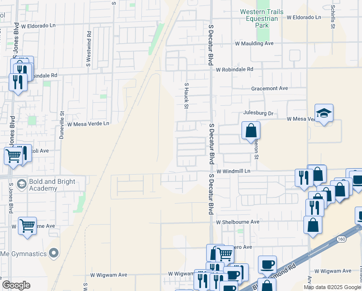 map of restaurants, bars, coffee shops, grocery stores, and more near 5087 West Dodge Ridge Avenue in Las Vegas