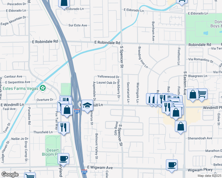 map of restaurants, bars, coffee shops, grocery stores, and more near 7972 Fringetree Court in Las Vegas