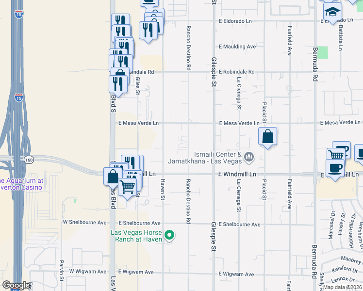 map of restaurants, bars, coffee shops, grocery stores, and more near 7965 Rancho Destino Road in Las Vegas