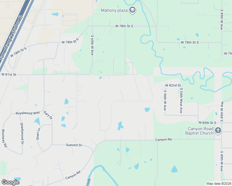 map of restaurants, bars, coffee shops, grocery stores, and more near 8109 Glenside Lane in Tulsa