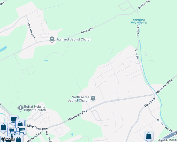 map of restaurants, bars, coffee shops, grocery stores, and more near 2759 Lakin Road in Knoxville