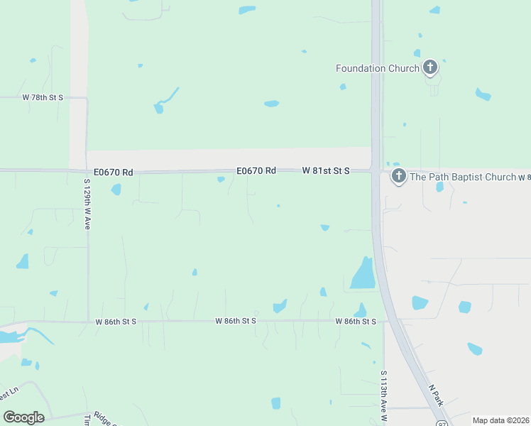 map of restaurants, bars, coffee shops, grocery stores, and more near 11854 W 81st Street South in Sapulpa