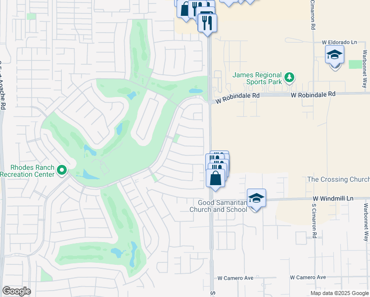 map of restaurants, bars, coffee shops, grocery stores, and more near 309 Falcons Fire Avenue in Las Vegas