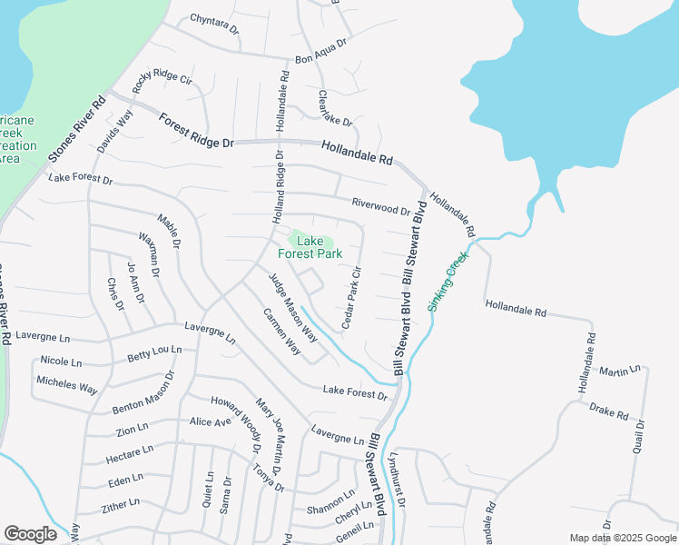 map of restaurants, bars, coffee shops, grocery stores, and more near 407 Ty Cobb Cove in La Vergne