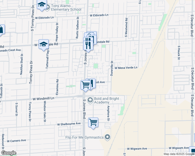map of restaurants, bars, coffee shops, grocery stores, and more near 7972 Light Tower Street in Las Vegas
