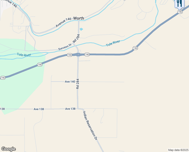 map of restaurants, bars, coffee shops, grocery stores, and more near 28544 Avenue 140 in Porterville