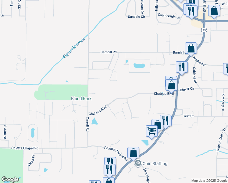 map of restaurants, bars, coffee shops, grocery stores, and more near 2803 Chateau Blvd in Paragould